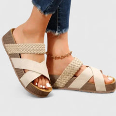 Emma | Dames Orthopedische Comfortabele Sandalen Gevlochten Sleehak Platform