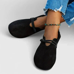 Sophie | Dames Orthopedische Instappers Touwdetail Platte Zool