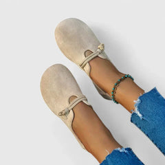 Sophie | Dames Orthopedische Instappers Touwdetail Platte Zool