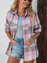 Mila | Dames Oversized Geruit Flanel Cardigan Overhemd Lange Mouw