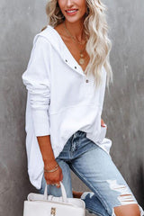 Elin | Dames Oversized Hoodie Tuniek Lange Mouwen Knoopsluiting