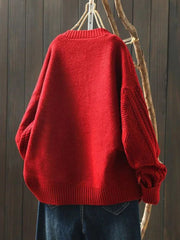 Mila | Dames Oversized Kabelgebreide Cardigan Knoop