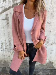 Roos | Dames Oversized Longline Women Coat Geknoopt Revers