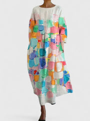 Sara | Dames Oversized Midi-jurk met Zeeschildpaddenprint