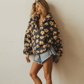 Lieke | Dames Oversized Sherpa Fleece Bloemenprint Pullover Sweater