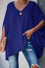 Nina | Dames Oversized V-hals Vleermouwen Tunic