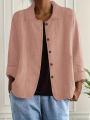 Nina | Dames Relaxed-Fit Gekraagde Knoopsluiting Blazer met Lange Mouwen