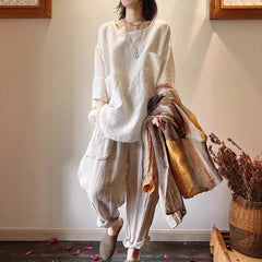 Sophie | Dames Relaxed-Fit Linnen Tunic met Opgestikte Zakken