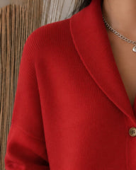 Tessa | Dames Relaxed-Fit Polokraag Knoopsluiting Gebreide Cardigan