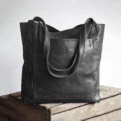 Sara | Dames Ruime Leren Tote Bag Klassiek Schoudertas