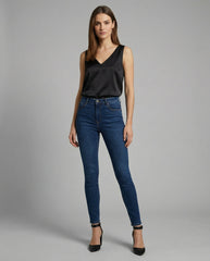 Lisa | Dames Satijn V-hals Brede Bandjes Camisole Top
