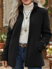 Lotte | Dames Teddy Fleece Rits Women Coat Staande Kraag