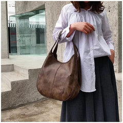 Lisa | Dames Vintage Leren Schoudertas Ruime Hobo Handtas