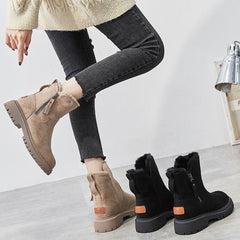 Sara | Dames Warme Gevoerde Suède Slip-On Ankle Boots