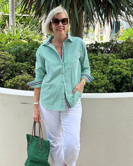 Georgia | Women's Classic Striped Button Shirt