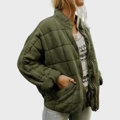Elin | Gewatteerde Jacket Dames Ritssluiting Staande Kraag Lichtgewicht