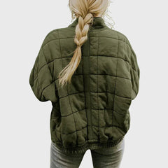 Elin | Gewatteerde Jacket Dames Ritssluiting Staande Kraag Lichtgewicht