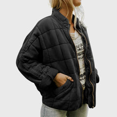Elin | Gewatteerde Jacket Dames Ritssluiting Staande Kraag Lichtgewicht