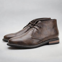 Lars | Heren Chukka Mens Boots Klassieke Veterschoenen Leren Enkellaarzen