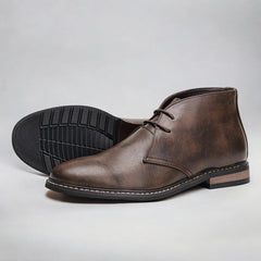 Lars | Heren Chukka Mens Boots Klassieke Veterschoenen Leren Enkellaarzen