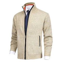 Lars | Heren Gebreide Mens Cardigan Ritssluiting Staande Kraag Vest