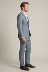 Lars | Heren Grijsblauwe Two-Piece Set Slim-Fit Formeel Pak
