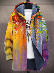 Sem | Heren Kunstprint Fleece Gevoerde Zip-Up Hoodie Mens Cardigan