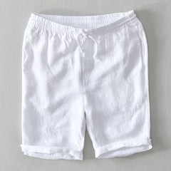 Noud | Heren Linnen Shorts Mid-Rise Trekkoord Ontspannen Pasvorm