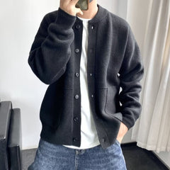 Levi | Heren Mens Cardigan Oversized Gebreide Knoop Vest