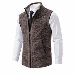 Milan | Heren Mouwloze Gebreide Mens Cardigan Vest Rits