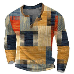 Finn | Heren Retro Geruit Gebreid Pullover Sweater Lange Mouw