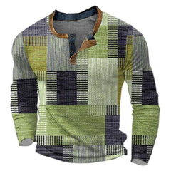 Finn | Heren Retro Geruit Gebreid Pullover Sweater Lange Mouw