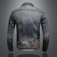 Jayden | Heren Retro Gewassen Denim Jacket Vintage Ritssluiting