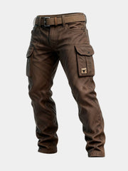 Lucas | Heren Slim-Fit Cargohose Tapered Seitentaschen Bull-Patch