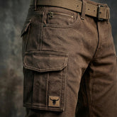 Lucas | Heren Slim-Fit Cargohose Tapered Seitentaschen Bull-Patch