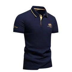 Lars | Heren Slim-Fit Korte Mouw Poloshirt met Geborduurd Logo