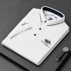 Lars | Heren Slim-Fit Korte Mouw Poloshirt met Geborduurd Logo