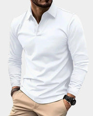 Bram | Heren Slim-Fit Lange Mouw Smart-Casual Poloshirt