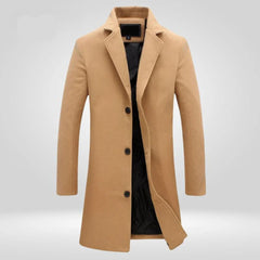 Lars | Heren Wollen Overjas Elegante Enkellange Wintermantel