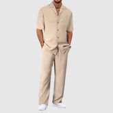 Bram | Heren Zomer Tweelig Casual Overhemd Broek Set