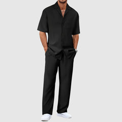 Bram | Heren Zomer Tweelig Casual Overhemd Broek Set