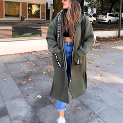 Lotte | Oversized Longline Hoodie Women Coat met Rits