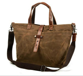 Bram | Unisex Gewaxed Canvas Leren Tote Bag Waterdicht