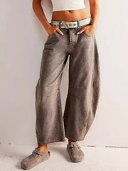 Riley | Dames Luipaardprint Jeans Met Wijde Pijpen