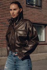 Gwen | Dames Bikerstijl Jas Met Ritssluiting