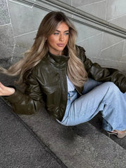 Gwen | Dames Bikerstijl Jas Met Ritssluiting