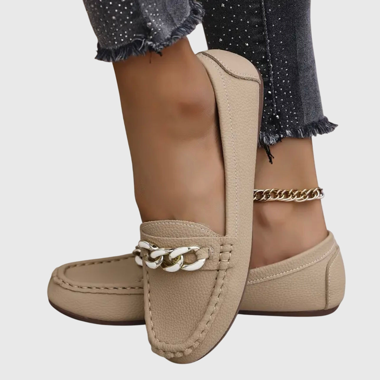 Desiree | Dames instaploafers met kettingdetail