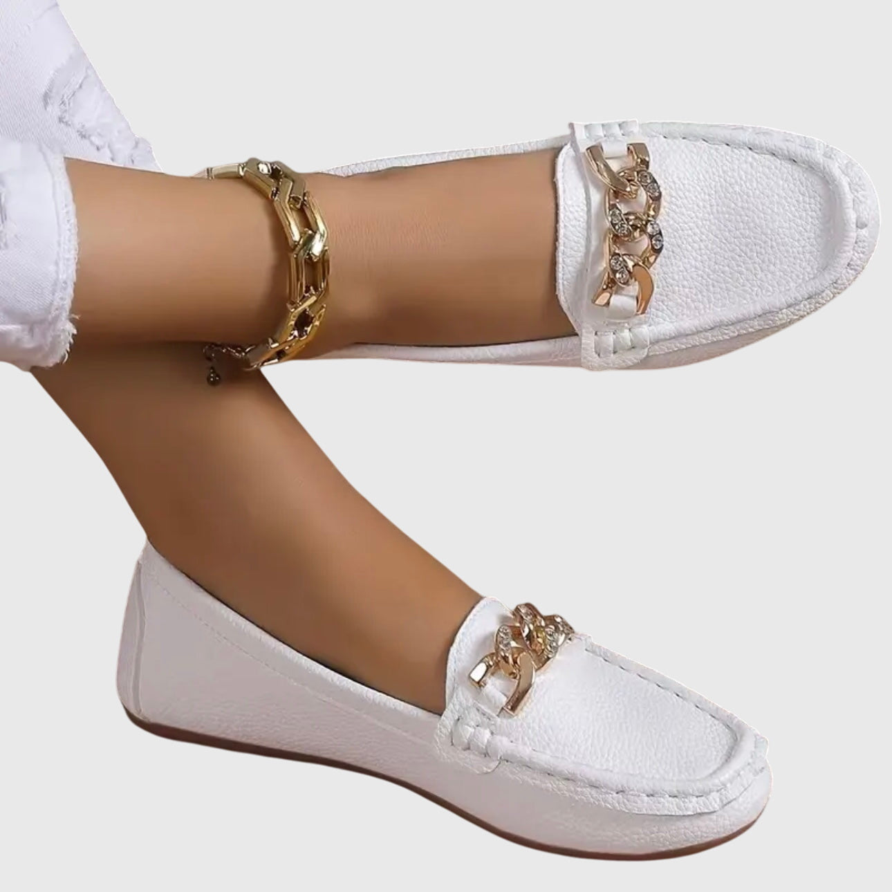 Desiree | Dames instaploafers met kettingdetail