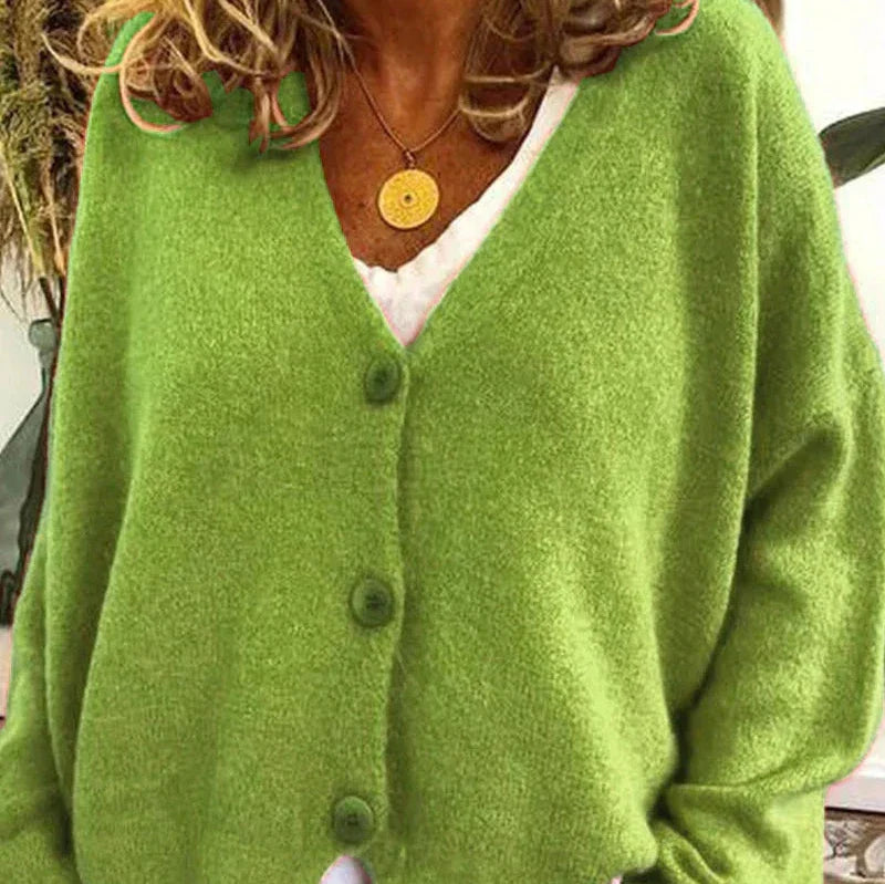Alicia | Dames V-Hals Knopen Cardigan