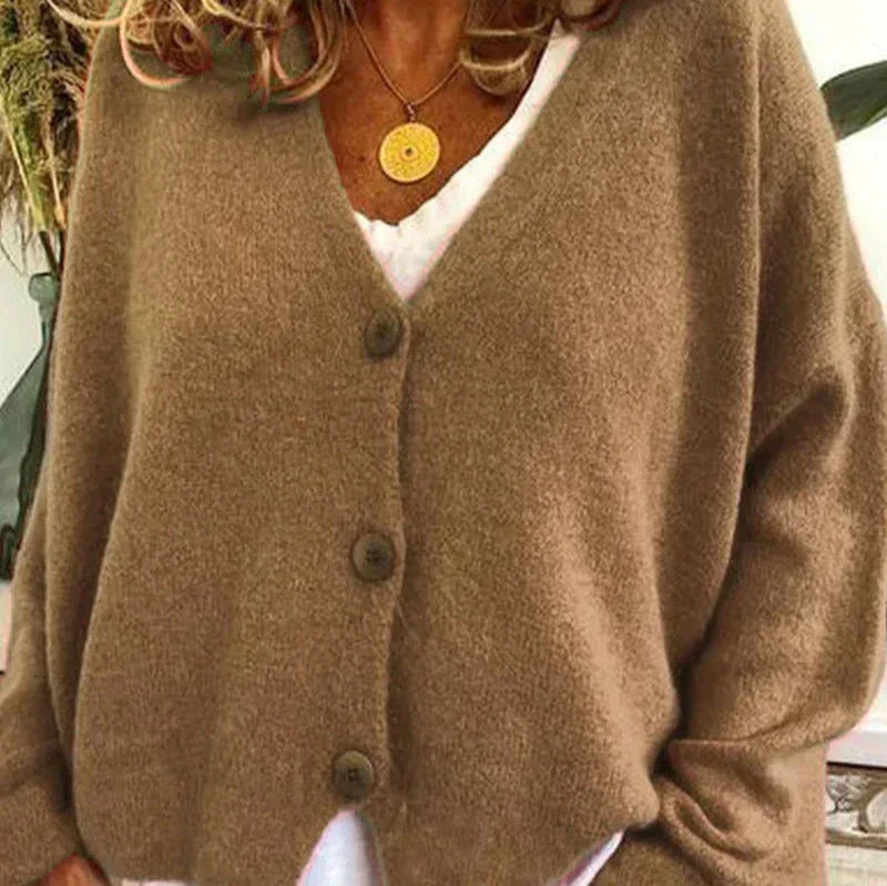 Alicia | Dames V-Hals Knopen Cardigan